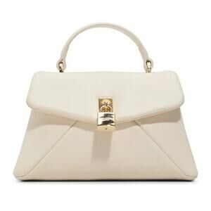 Ted Baker NEW small Elegant Cream Handbag leather Gold Hardware chain Top Handle